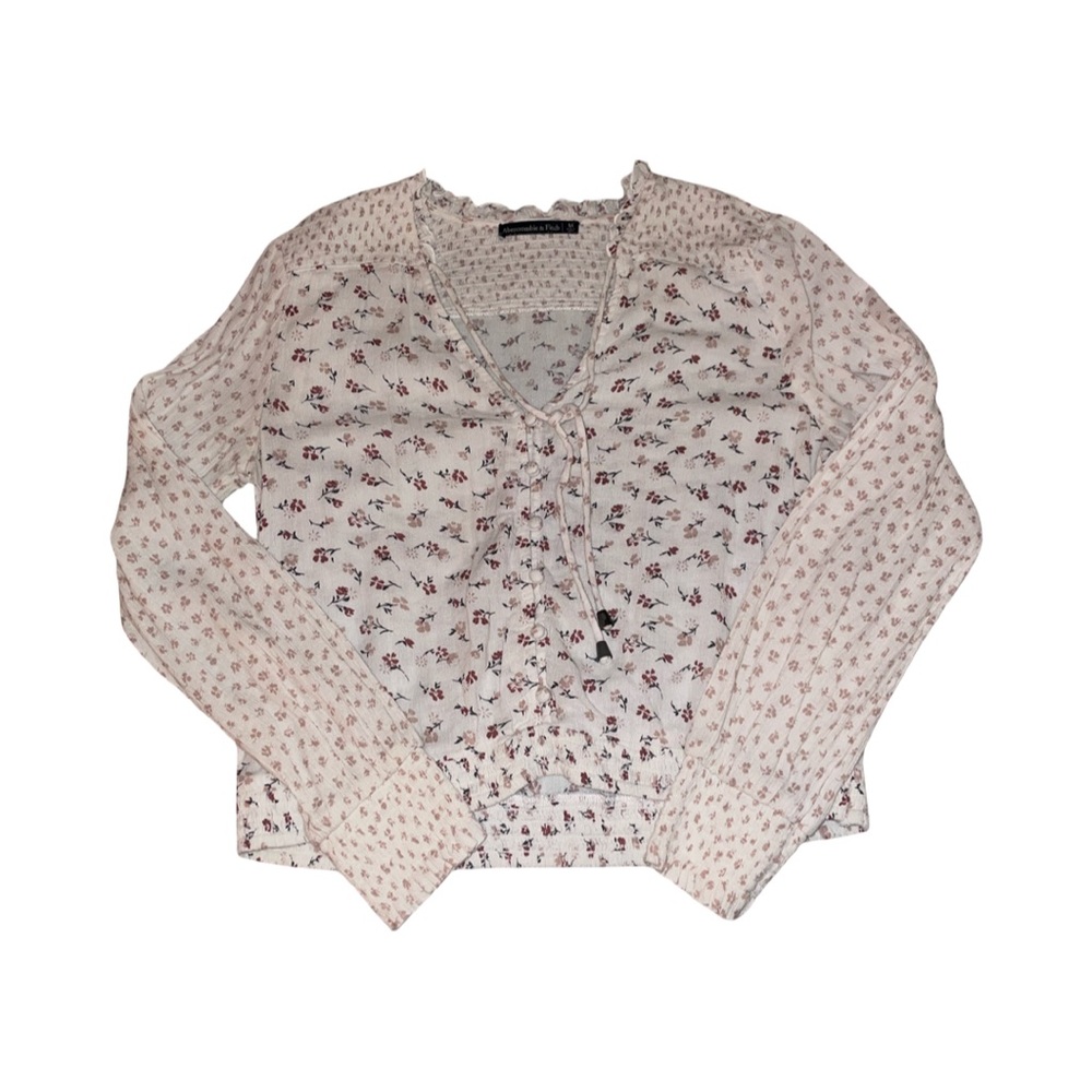 Abercrombie & Fitch Floral Blouse - White and Pink